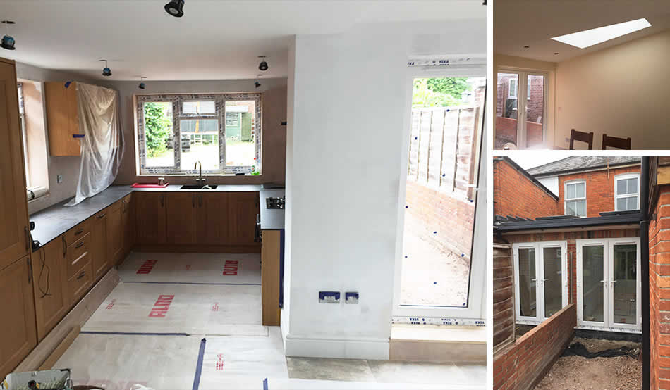 Open plan kitchen construction project